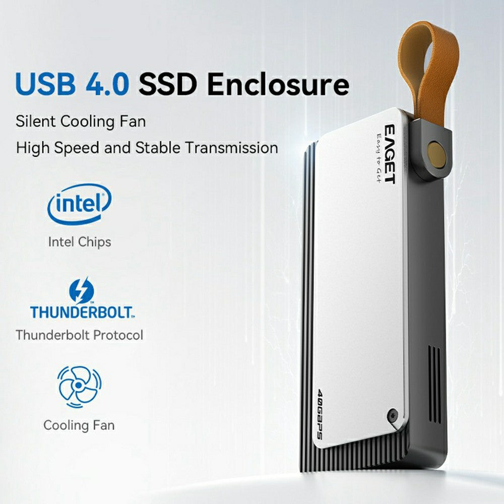 EAGET TSE4500 40Gbps M.2 NVMe SSD Enclosure USB 4.0 Thunderbolt 4 Support 8TB Hard Drive Case for Video Editing Gaming