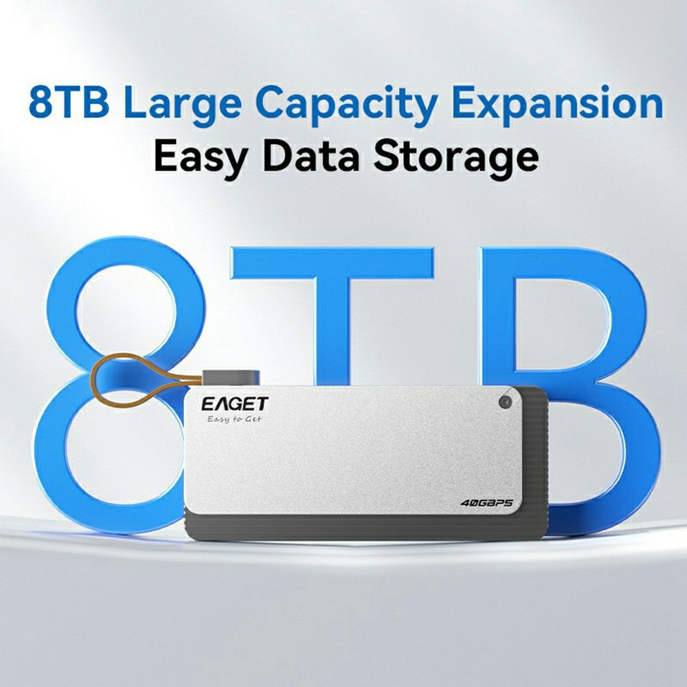 EAGET TSE4500 40Gbps M.2 NVMe SSD Enclosure USB 4.0 Thunderbolt 4 Support 8TB Hard Drive Case for Video Editing Gaming