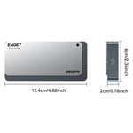 EAGET TSE8500 M.2 NVMe Kabinet 80Gbps USB-C 4.0 8TB Understøttelse Aluminiumslegering Eksternt Harddisk-kabinet