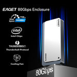 EAGET TSE8500 M.2 NVMe Kabinet 80Gbps USB-C 4.0 8TB Understøttelse Aluminiumslegering Eksternt Harddisk-kabinet