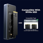 UGREEN D703 40Gbps M.2 NVMe SSD Enclosure with Dual-Chip Cooling Fan, Thunderbolt 4 Compatible, Supports up to 8TB