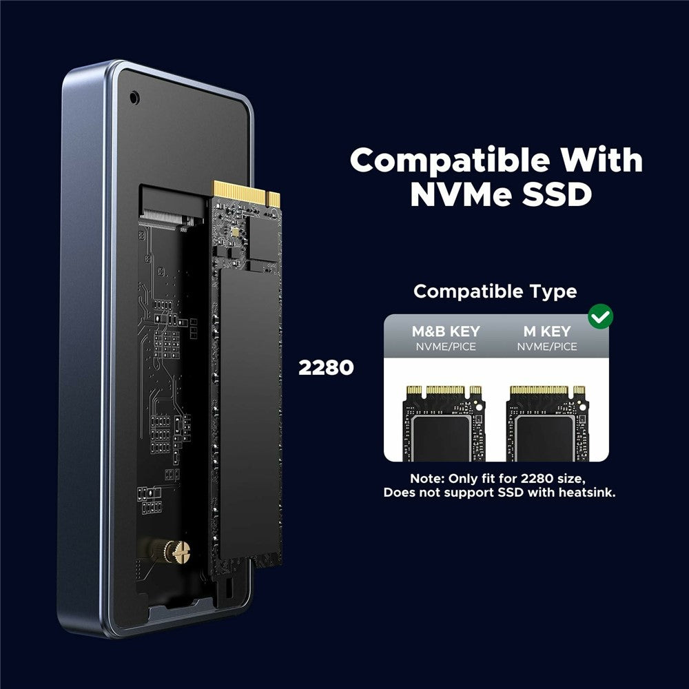 UGREEN D703 40Gbps M.2 NVMe SSD Enclosure with Dual-Chip Cooling Fan, Thunderbolt 4 Compatible, Supports up to 8TB