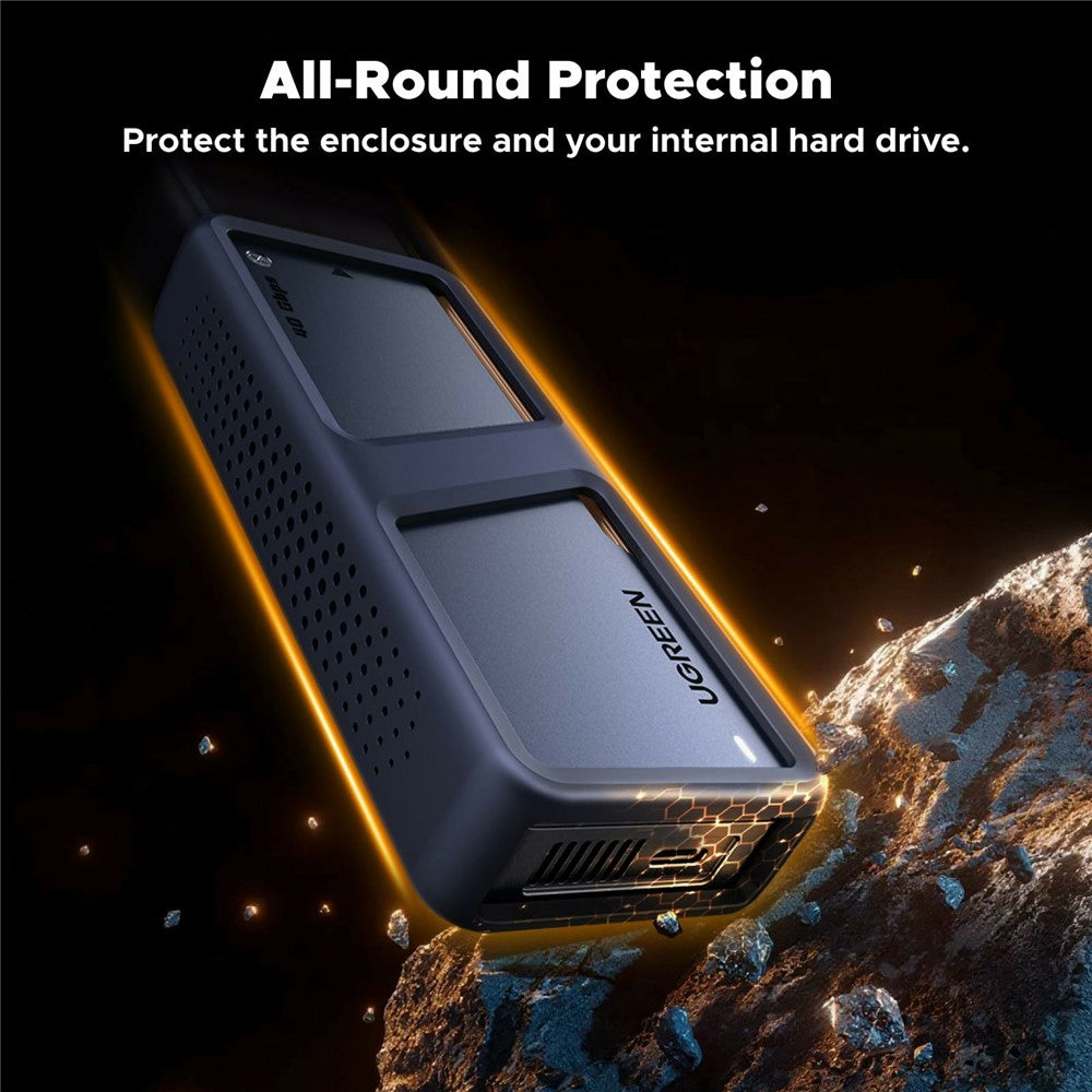 UGREEN D703 40Gbps M.2 NVMe SSD Enclosure with Dual-Chip Cooling Fan, Thunderbolt 4 Compatible, Supports up to 8TB