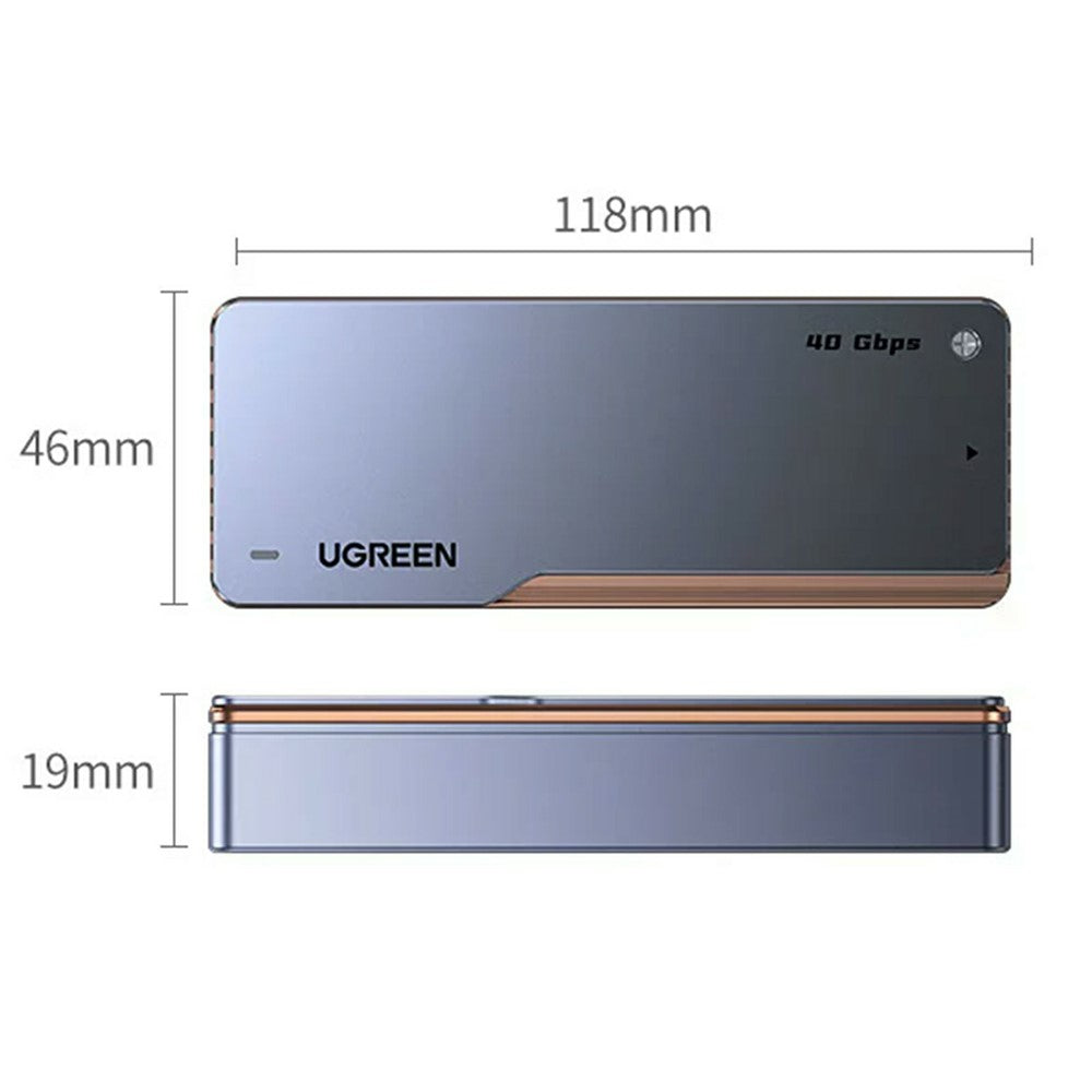 UGREEN D703 40Gbps M.2 NVMe SSD Enclosure with Dual-Chip Cooling Fan, Thunderbolt 4 Compatible, Supports up to 8TB