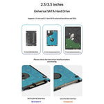 BLUEENDLESS Dual-Bay Hard Drive Enclosure USB3.0 5Gbps RAID 0 / 1 / JBOD SATA 2.5 / 3.5 Inch HDD SSD External Storage
