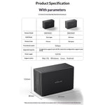 BLUEENDLESS Dual-Bay Hard Drive Enclosure USB3.0 5Gbps RAID 0 / 1 / JBOD SATA 2.5 / 3.5 Inch HDD SSD External Storage