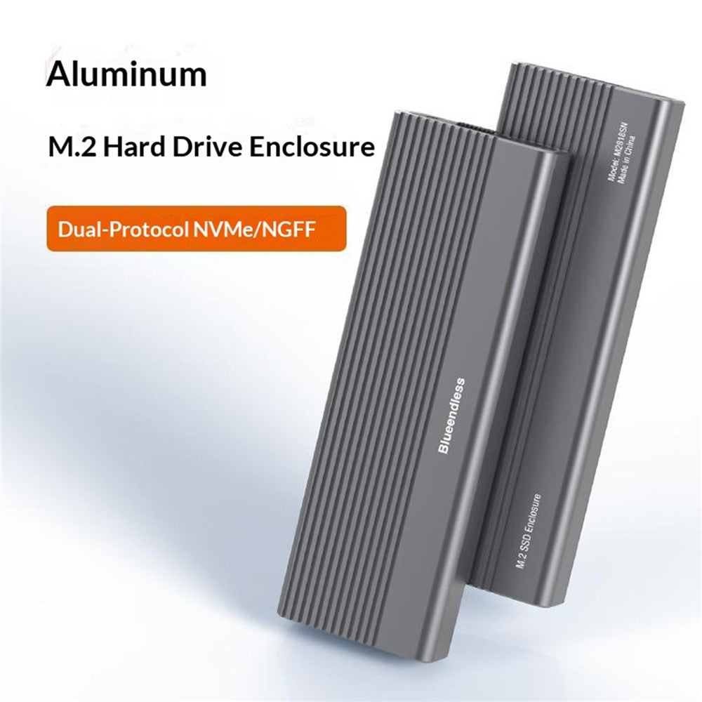 BLUEENDLESS M.2 SSD Enclosure NVMe / SATA Dual Protocol Type-C External SSD Reader for Mobile Storage