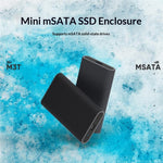 BLUEENDLESS MSATA SSD Enclosure Type-C USB3.1 Gen1 Aluminum Alloy Heat Dissipation External Reader for Laptop Old SSD