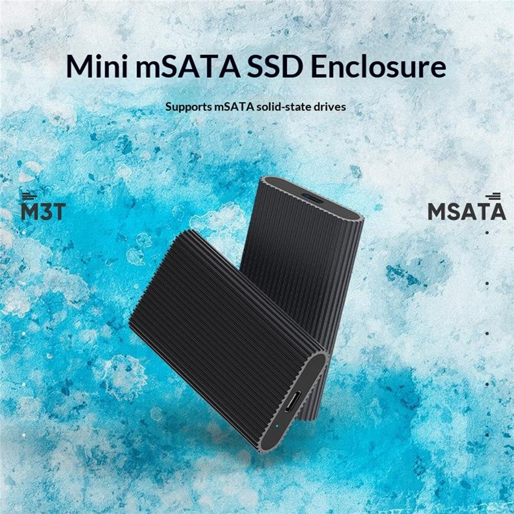 BLUEENDLESS MSATA SSD Enclosure Type-C USB3.1 Gen1 Aluminum Alloy Heat Dissipation External Reader for Laptop Old SSD