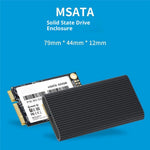 BLUEENDLESS MSATA SSD Enclosure Type-C USB3.1 Gen1 Aluminum Alloy Heat Dissipation External Reader for Laptop Old SSD