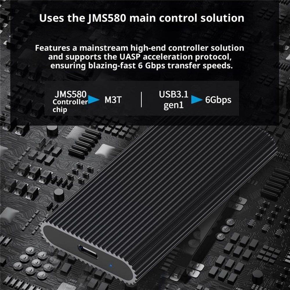 BLUEENDLESS MSATA SSD Enclosure Type-C USB3.1 Gen1 Aluminum Alloy Heat Dissipation External Reader for Laptop Old SSD