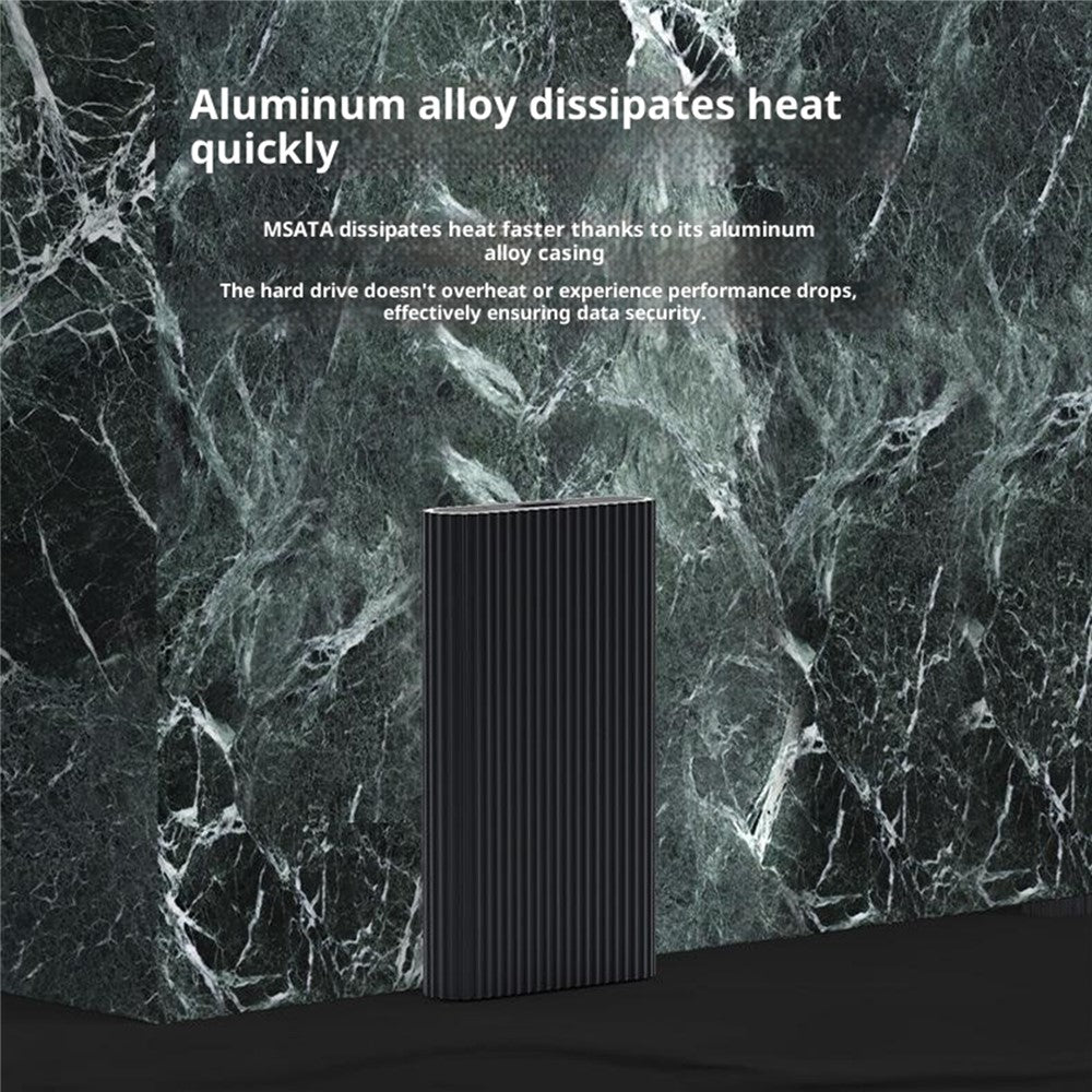 BLUEENDLESS MSATA SSD Enclosure Type-C USB3.1 Gen1 Aluminum Alloy Heat Dissipation External Reader for Laptop Old SSD