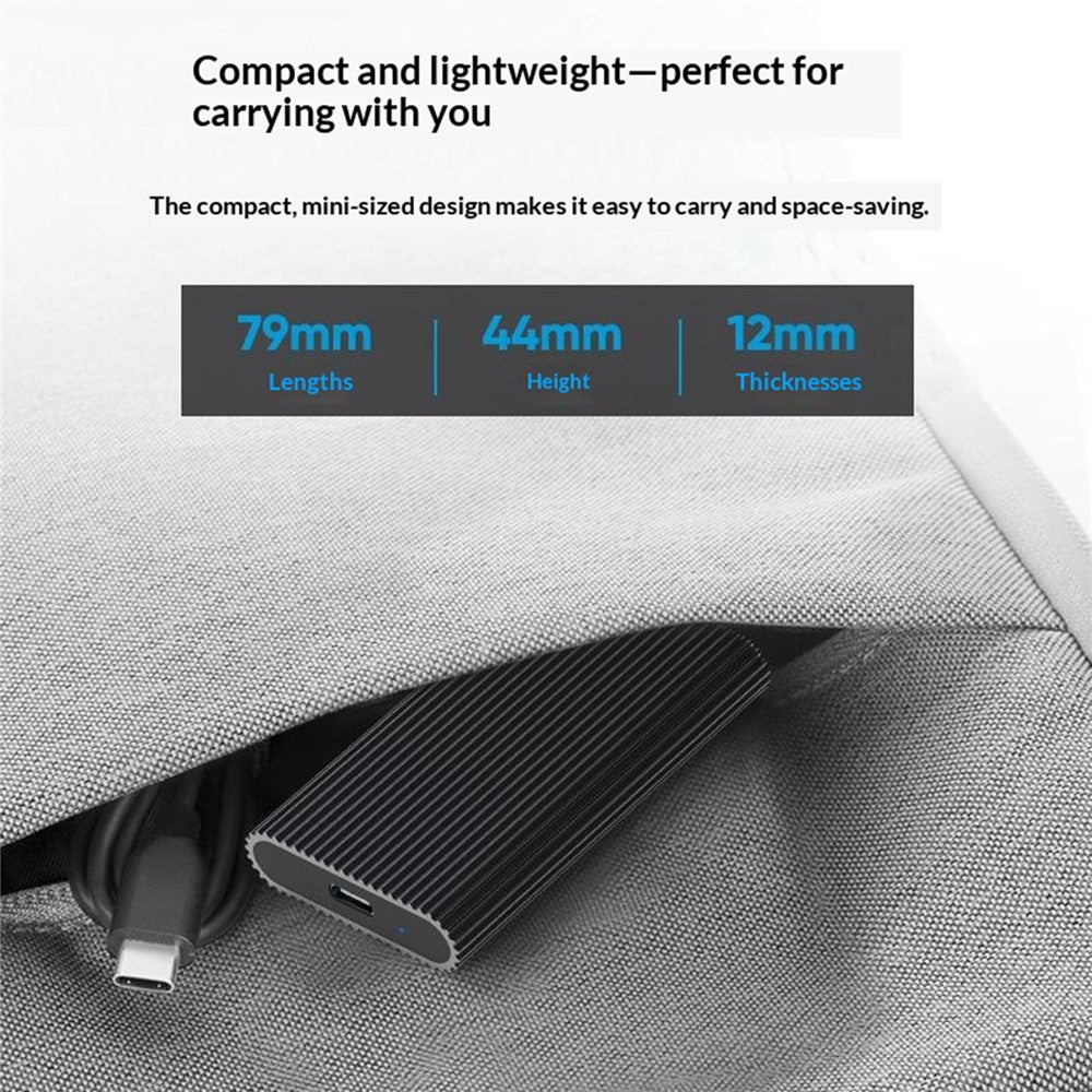 BLUEENDLESS MSATA SSD Enclosure Type-C USB3.1 Gen1 Aluminum Alloy Heat Dissipation External Reader for Laptop Old SSD