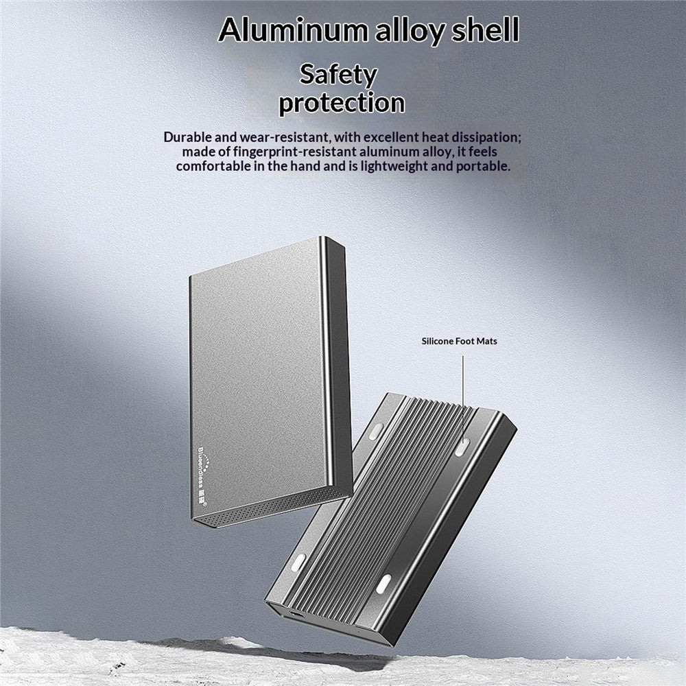 BLUEENDLESS U23Q Tyk Version 2.5 Tommer Harddisk Kabinet USB3.0 5Gbps Type-C Understøtter 12.5 / 15mm Drev Op til 4TB
