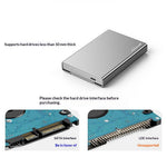 BLUEENDLESS U23Q Slim Version 2,5-tums hårddiskkabinett USB 3.0 5 Gbps Typ-C Stöder 7/9,5 mm-diskar upp till 4 TB