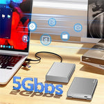 BLUEENDLESS U23Q Slim Version 2,5-tums hårddiskkabinett USB 3.0 5 Gbps Typ-C Stöder 7/9,5 mm-diskar upp till 4 TB