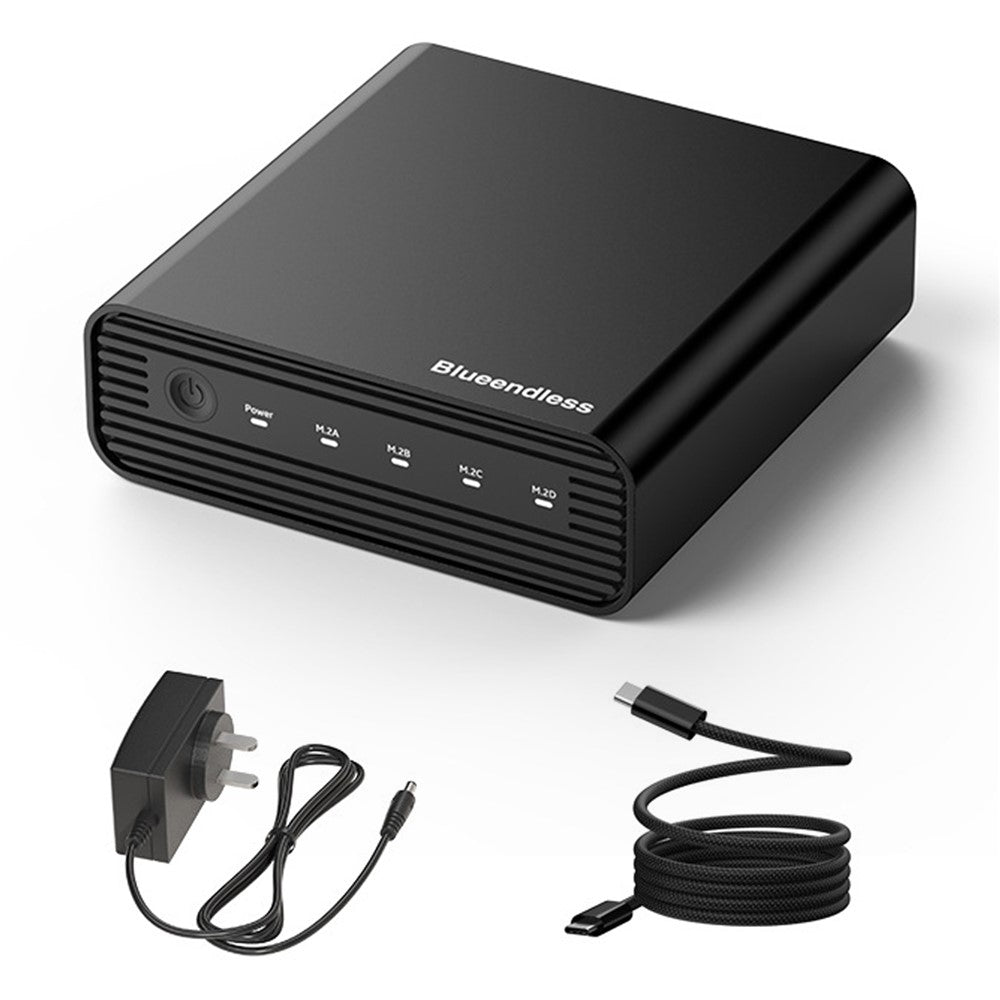 BLUEENDLESS DB2804U4 4-Bay M.2 NVMe SSD Enclosure USB4 40Gbps 32TB Capacity Aluminum RAID Support