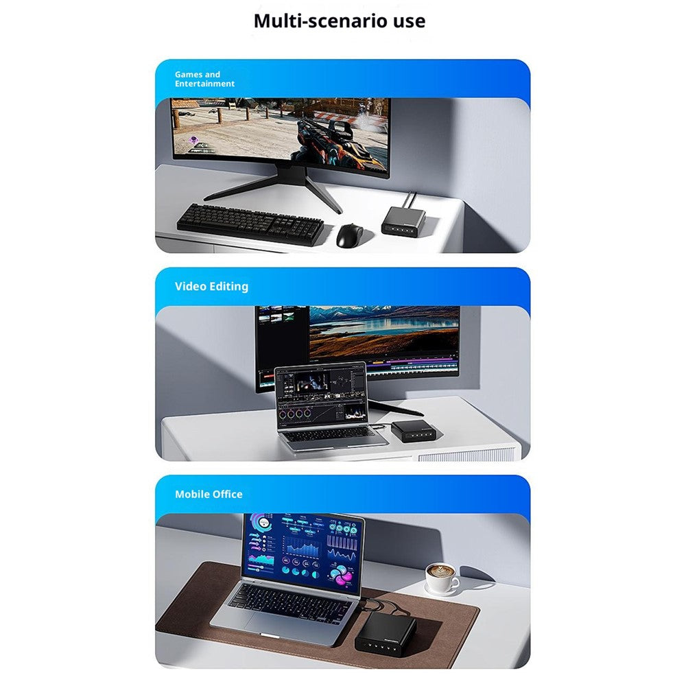 BLUEENDLESS DB2804U4 4-Bay M.2 NVMe SSD Enclosure USB4 40Gbps 32TB Capacity Aluminum RAID Support