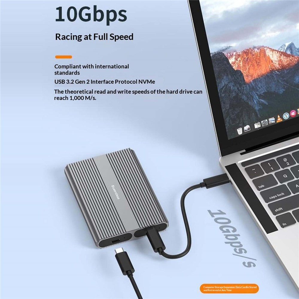 BLUEENDLESS 2826SN Dobbelt-bay M.2 Kabinet NVMe / SATA Dual Protokol Type-C USB3.1 Ekstern SSD-læser 8TB Udvidelse