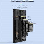 BLUEENDLESS 2826SN Dobbelt-bay M.2 Kabinet NVMe / SATA Dual Protokol Type-C USB3.1 Ekstern SSD-læser 8TB Udvidelse