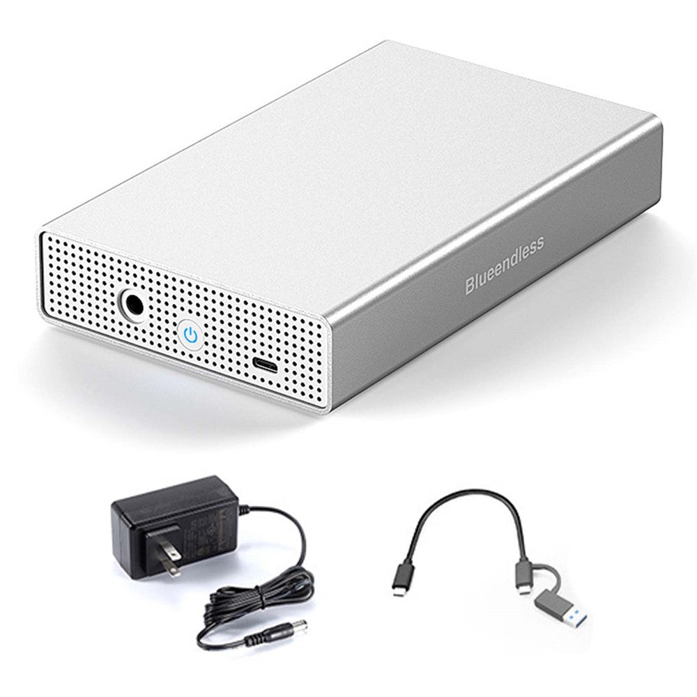 BLUEENDLESS U35KS aluminiumslegering 3,5 tommer harddisk kabinet SAS / SATA understøtter USB 5Gbps op til 20TB til stationær HDD SSD