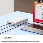 BLUEENDLESS U35KS aluminiumslegering 3,5 tommer harddisk kabinet SAS / SATA understøtter USB 5Gbps op til 20TB til stationær HDD SSD