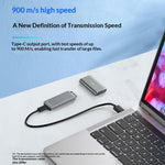 BLUEENDLESS M2402N M.2 NVMe SSD Enclosure 2230 / 2242mm USB3.1 Gen2 10Gbps Type-C Portable External Hard Drive Case for Laptops
