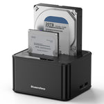 BLUEENDLESS HD07S Dual-Bay Hard Drive Dock 2.5 / 3.5 Inch SATA / SAS HDD / SSD 10Gbps USB3.2 12V / 4A 40TB Capacity