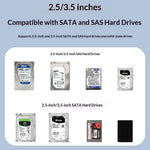 BLUEENDLESS HD07S Dual-Bay Hard Drive Dock 2.5 / 3.5 Inch SATA / SAS HDD / SSD 10Gbps USB3.2 12V / 4A 40TB Capacity