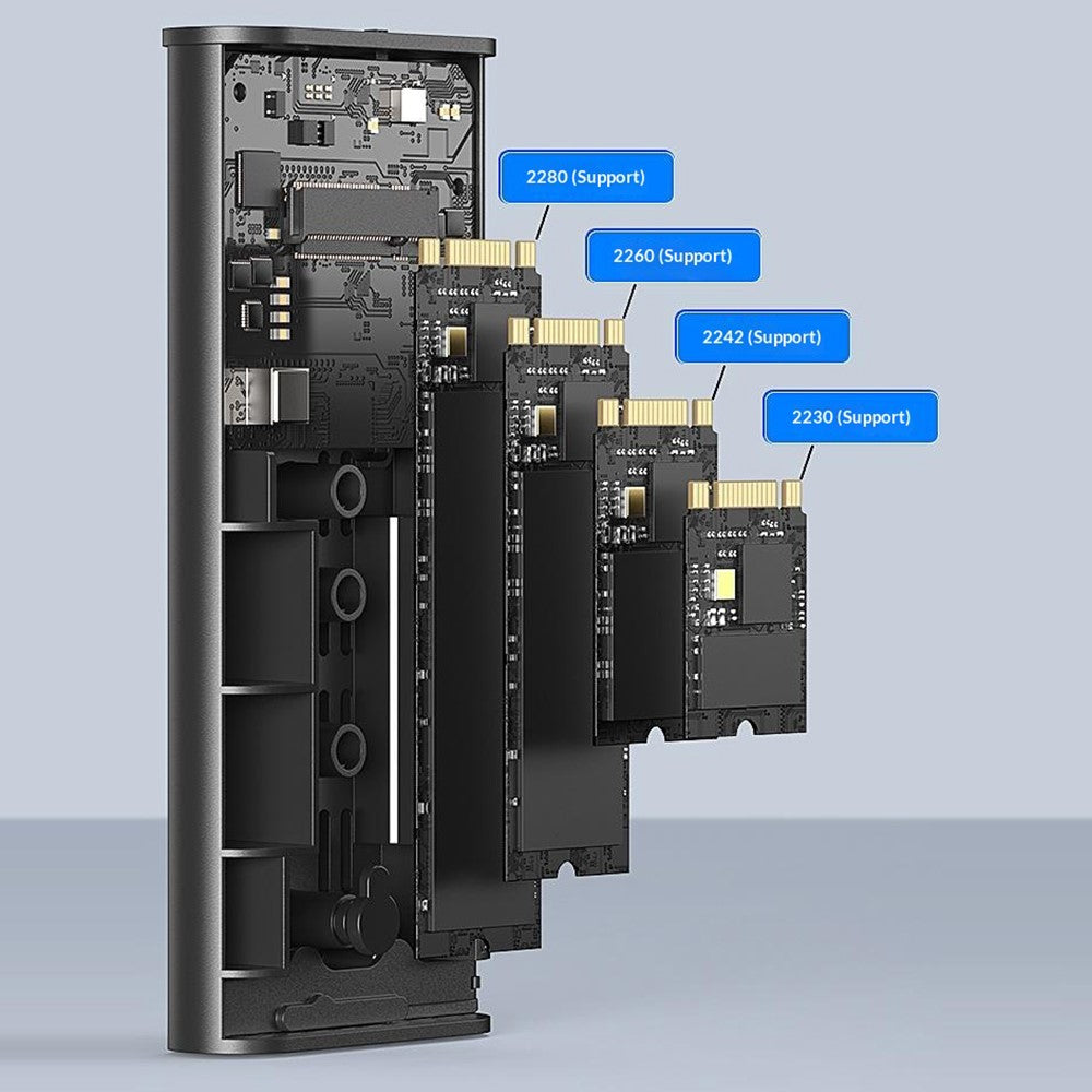 BLUEENDLESS M280U4C USB4 M.2 NVMe SSD Kabinet 40Gbps Turbofan-køling Aluminiumslegering til Thunderbolt 3 / 4 Bærbar