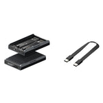 BLUEENDLESS DB280A3 Dual-Bay M.2 NVMe / SATA RAID Enclosure 20Gbps Hardware RAID Offline Clone for Laptop Phone Tablet