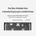 BLUEENDLESS DB280A3 Dual-Bay M.2 NVMe / SATA RAID Enclosure 20Gbps Hardware RAID Offline Clone for Laptop Phone Tablet