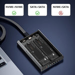 BLUEENDLESS DB280A3 Dual-Bay M.2 NVMe / SATA RAID Enclosure 20Gbps Hardware RAID Offline Clone for Laptop Phone Tablet