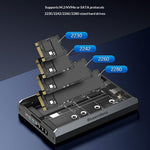 BLUEENDLESS DB280A3 Dual-Bay M.2 NVMe / SATA RAID Enclosure 20Gbps Hardware RAID Offline Clone for Laptop Phone Tablet