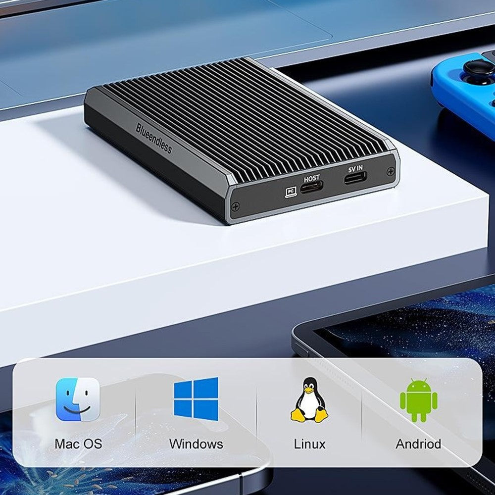 BLUEENDLESS Dobbelt Bay M.2 NVMe Kabinet 10Gbps USB3.2 Gen1 Ekstern SSD Kabinet til Telefon Tablet Spillekonsol