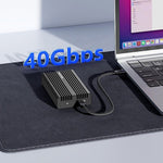 BLUEENDLESS DM280U4F USB4 Hard Drive Enclosure 40Gbps M.2 NVMe SSD External Case with Aluminum Fin Heat Sink