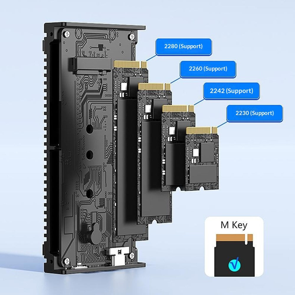 BLUEENDLESS DM280U4F USB4 Hard Drive Enclosure 40Gbps M.2 NVMe SSD External Case with Aluminum Fin Heat Sink