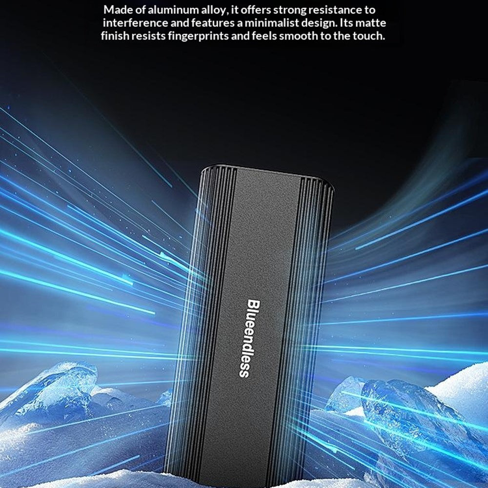 BLUEENDLESS DM2821SN M.2 SSD Enclosure Dual Protocol NVMe SATA USB 3.2 Gen2 10Gbps Passive Cooling External Hard Drive Case