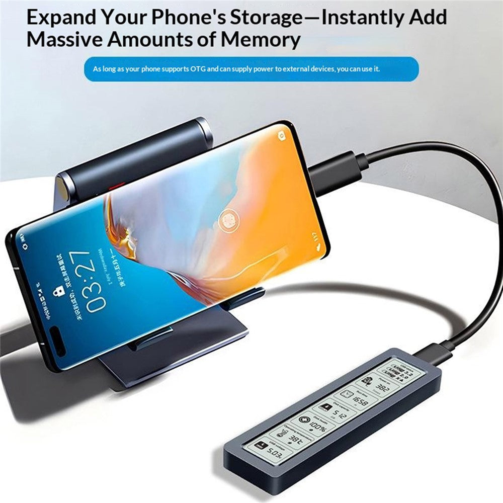 SHUOLE SL-TP26-P M.2 NVMe SSD Enclosure Smart LCD Display 10Gbps USB-C Aluminum Alloy Hard Drive Case