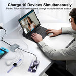 390W GaN Charger Type-C + USB-A 10 Ports Desktop Charging Station for Phone Tablet Laptop