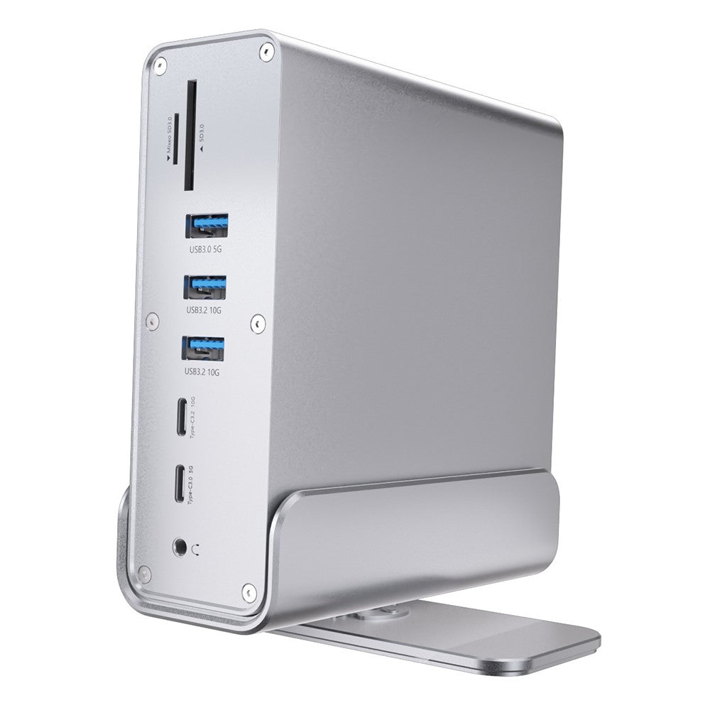 15 in 1 Type-C Docking Station MST Multi-Port Hub Adapter with Stand Dual HD DP USB 3.2 Gigabit Ethernet
