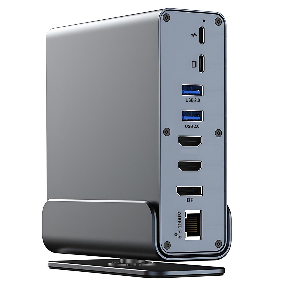 15 in 1 Type-C Docking Station MST Multi-Port Hub Adapter with Stand Dual HD DP USB 3.2 Gigabit Ethernet