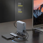 15 in 1 Type-C Docking Station MST Multi-Port Hub Adapter with Stand Dual HD DP USB 3.2 Gigabit Ethernet