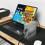 15 in 1 Type-C Docking Station MST Multi-Port Hub Adapter with Stand Dual HD DP USB 3.2 Gigabit Ethernet