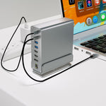 15 in 1 Type-C Docking Station MST Multi-Port Hub Adapter with Stand Dual HD DP USB 3.2 Gigabit Ethernet