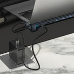 TC212 10 in 1 USB-C HD Docking Station Vertical Hub USB3.0 RJ45 Charging USB Type-C Hub for MacBook Laptop- Grey
