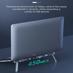 TC66 6-in-1 Laptop Stand Docking Station USB-C Hub Fast Charging Laptop Riser Folding Tablet Bracket for MacBook Pro