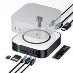 LEMORELE TC800 9-i-1 USB-C-hubb för Mac Mini M4/M4 Pro USB TF SD-kort 10 Gbps M.2 NVMe SSD-kortplats Dubbel 4K 60Hz expansionsdocka