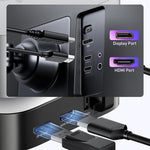 LEMORELE TC800 9-i-1 USB-C-hubb för Mac Mini M4/M4 Pro USB TF SD-kort 10 Gbps M.2 NVMe SSD-kortplats Dubbel 4K 60Hz expansionsdocka