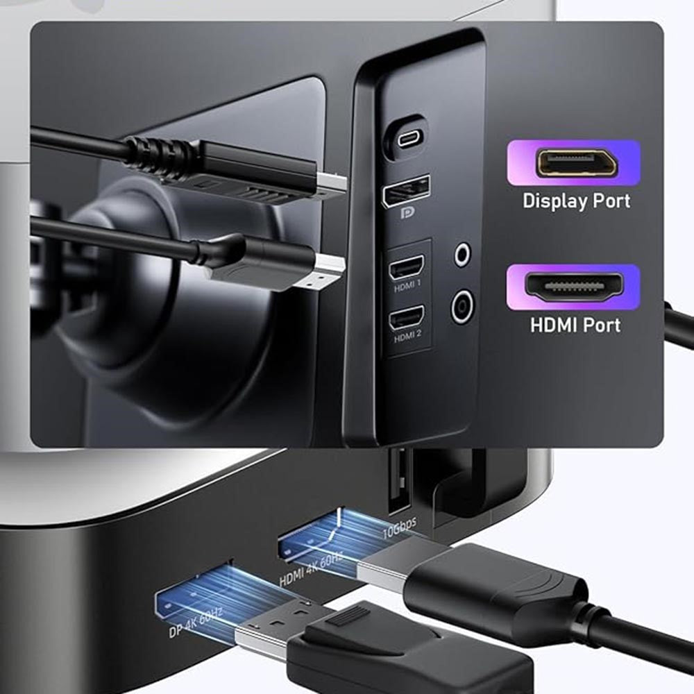 LEMORELE TC800 9-i-1 USB-C-hubb för Mac Mini M4/M4 Pro USB TF SD-kort 10 Gbps M.2 NVMe SSD-kortplats Dubbel 4K 60Hz expansionsdocka
